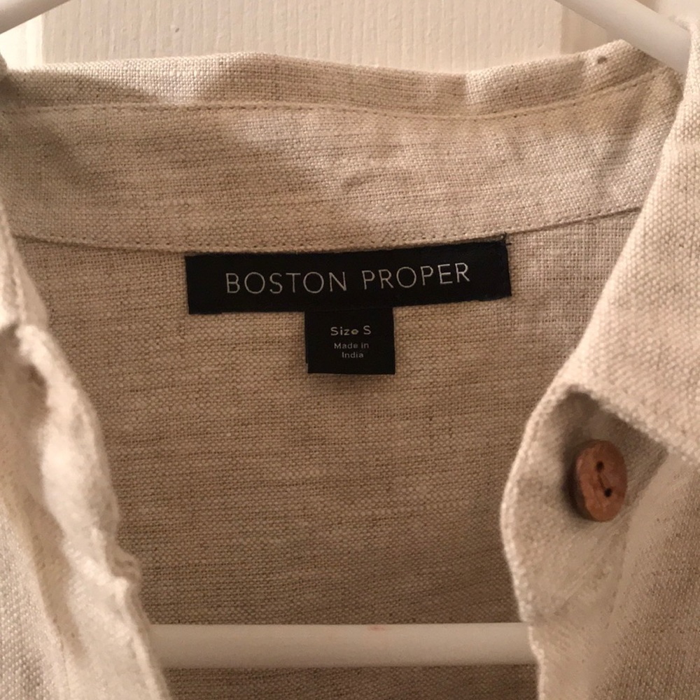 Boston Proper Linen Button Down - Picture 3 of 5